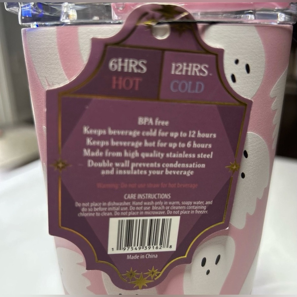 BRAND NEW - Pink Tumbler w/ White Ghosts (Wellness) - Picture 9 of 11